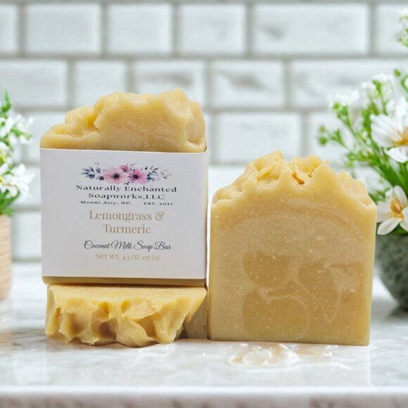 Lemongrass & Turmeric Natural handmade soap bar - Picture 1 of 1